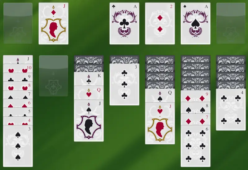 Solitaire game rules example 6